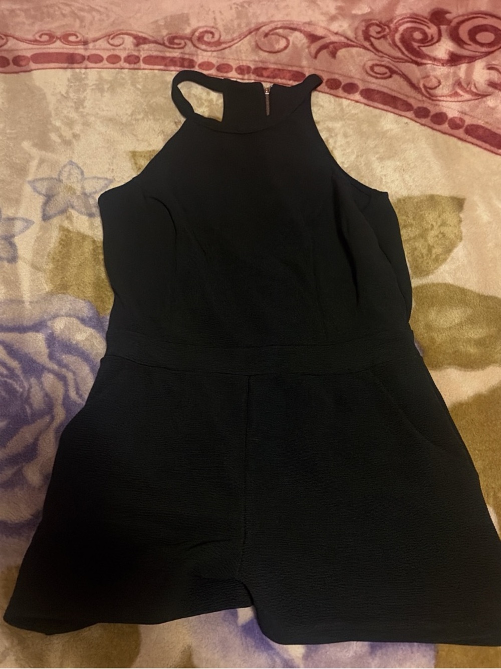 Black High Neck Romper - Women